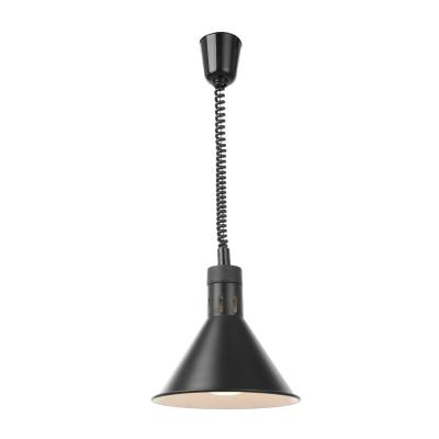 Závěsná výhřevná lampa s nastavitelnou výškou, kuželová, HENDI, Černá, 230V/250W, ⌀275x(H)250mm | 273845